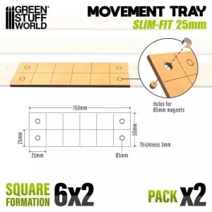 MDF Movement Trays - Slimfit Square 150x50mm