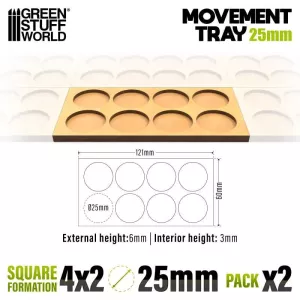 MDF Movement Trays 25mm 4x2 - Skirmish Lines