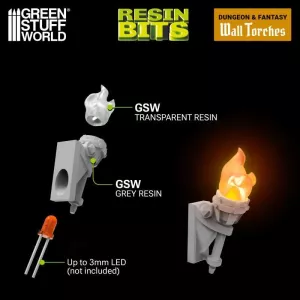 Wall Torches for 3mm LEDs 1:48-1-35