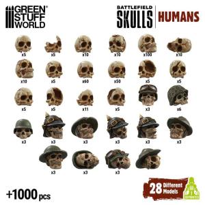 1000x Battlefield Resin Skulls 1:48-1:35