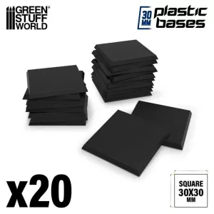 Black Plastic Bases - Square 30 mm
