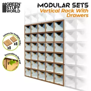 MDF Vertical rack with 30 Drawers