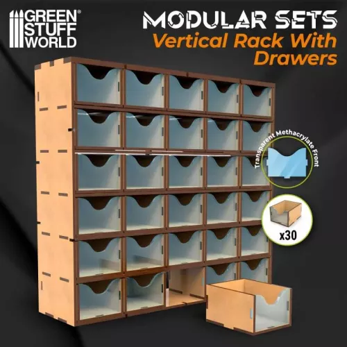 GSW MODULAR SET: Vertical rack with 30 Drawers