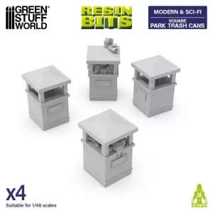 Park Trash Cans - Square 1:48