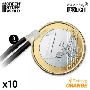 Orange Flickering LED Lights 3mm