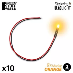 Orange Flickering LED Lights 3mm