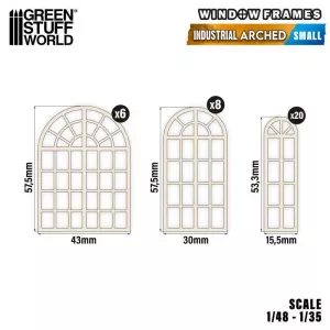 Industrial Arched Miniature Windows - Small