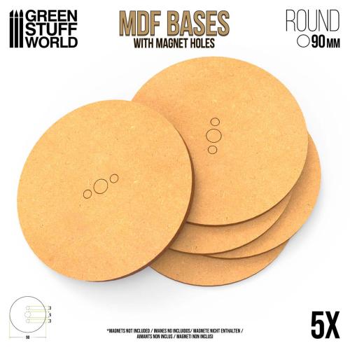 MDF Bases - Round 90mm (5)