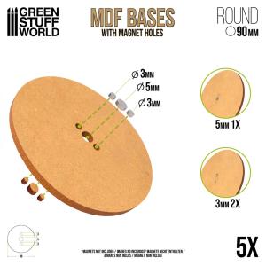 MDF Bases - Round 90mm (5)