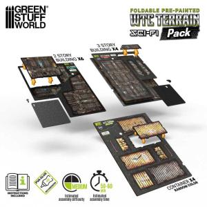 Pre-Painted Foldable WTC terrain pack: Sci-fi