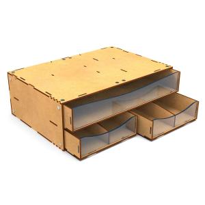 GSW MODULAR SET: Stackable Hobby Drawer Rack w 4 horizontal drawers, dividers