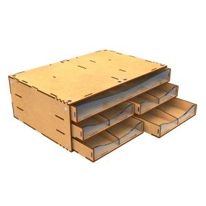 GSW MODULAR SET: Stackable Hobby Drawer Rack w 5 horizontal drawers and dividers