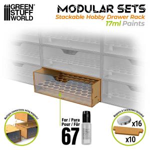 GSW MODULAR SET: Stackable Hobby Paint Rack 17ml w magnets