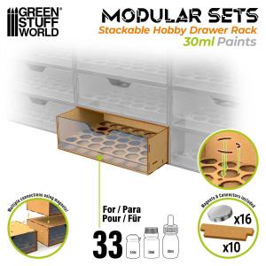 GSW MODULAR SET: Stackable Hobby Paint Rack 30ml w magnets