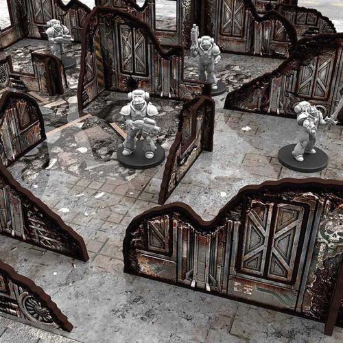 Matched Play (WTC) Pre-painted ruined Sci-Fi walls
