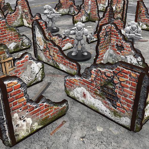 Matched Play (WTC) Pre-painted ruined brick walls