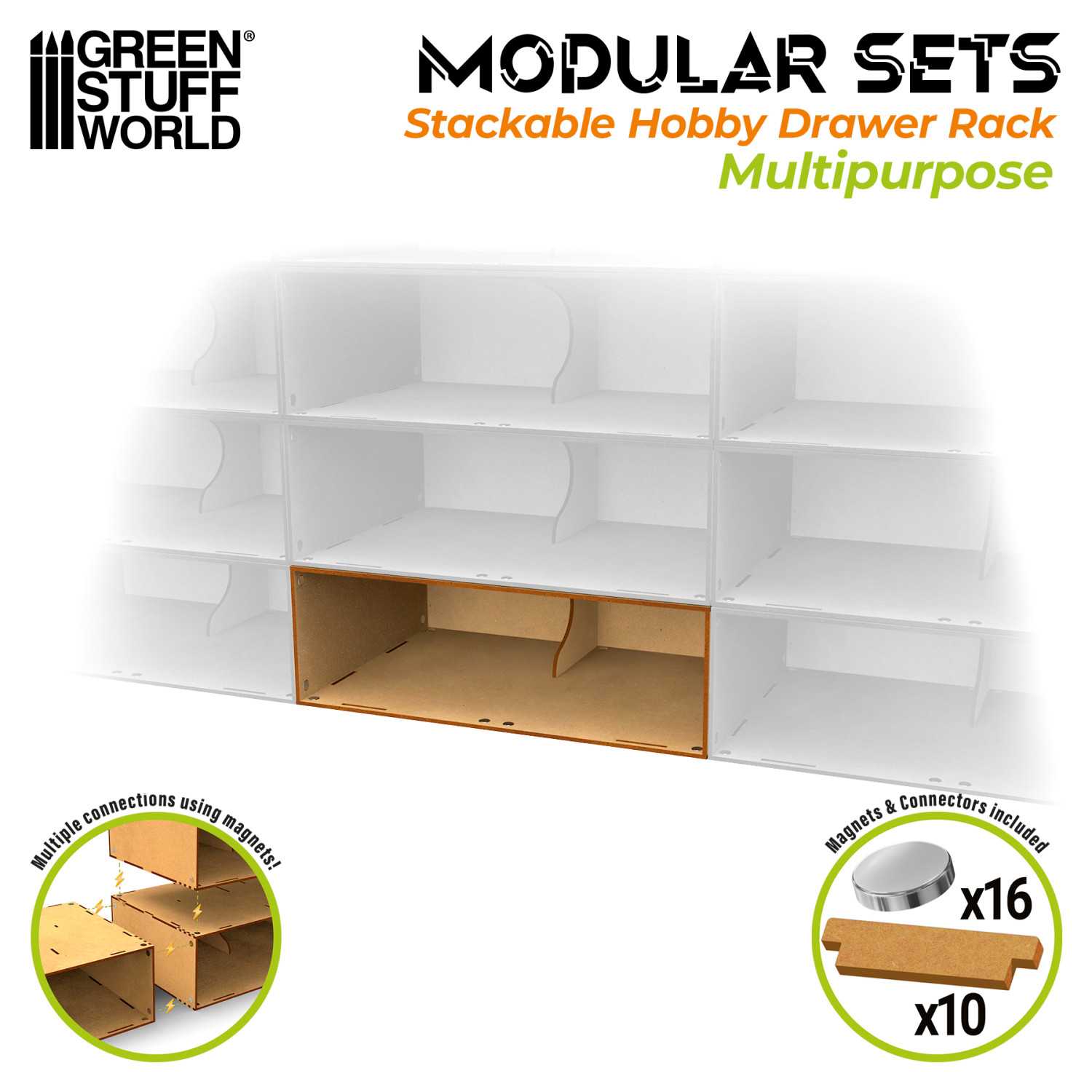 Stackable Cms Modules GSW MODULAR SET: Stackable hollow storage module