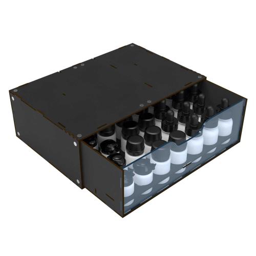 Stackable Hobby Paint Rack 30ml with magnets - Black