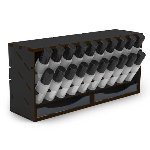 Black Horizontal Paint Organizer 17ml - COMPACT