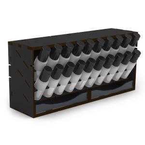 Black Horizontal Paint Organizer 17ml - COMPACT