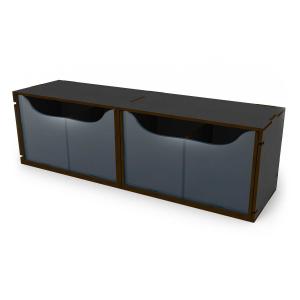 Black Compact Horizontal Organizer with 2 double drawers