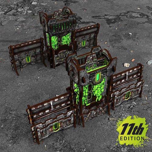 Matched Play (WTC) Pre-painted Power Generator and Defensive Barricades 11th ed