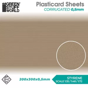 Plasticard - CORRUGATED 0.5mm Textured Sheet