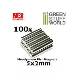Neodymium Magnets 5x2mm - 100 units (N52)