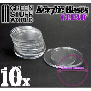 Acrylic Bases - Round 40 mm CLEAR