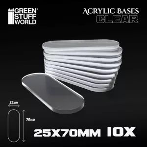 Acrylic Bases - Oval Pill 25x70mm CLEAR