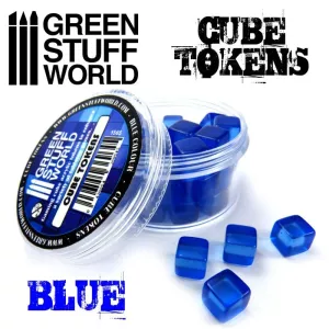 Blue Acrylic Cube tokens 10mm