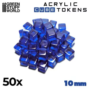 Blue Acrylic Cube tokens 10mm