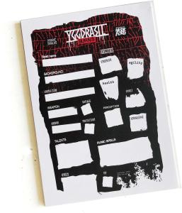 YGGDRASIL BURNS CHARACTER SHEET PAD