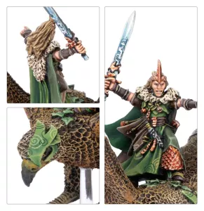 OLD WORLD: WOOD ELF NOBLE ON GREAT EAGLE (metal)