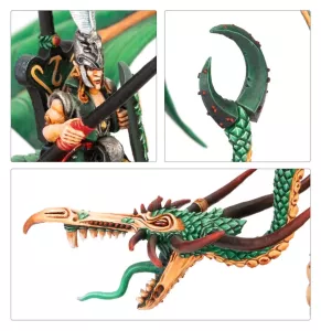 OLD WORLD: WOOD ELF NOBLE ON FOREST DRAGON (metal/plastic)