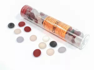 Assorted Frosted Glass Stones Qty 40 or more in 4 inch Tube