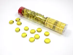 Yellow Glass Stones (Qty 40) in 4 inch Tube