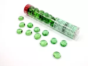 Crystal Light Green Glass Stones (Qty 40) in 4 inch Tube