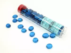 Crystal Aqua Glass Stones (Qty 40) in 4 inch Tube