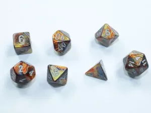 Lustrous Mini-Polyhedral Gold/silver 7-Die set