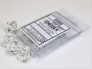 Translucent Clear/white Set of Ten d10
