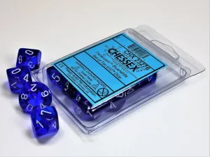 Translucent Blue/white Set of Ten d10