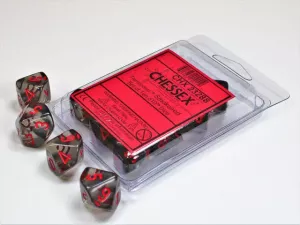 Translucent Smoke/red Set of Ten d10
