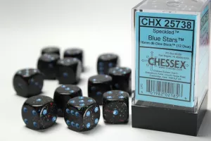 Speckled 16mm d6 with pips Blue Stars Dice Block (12 dice)