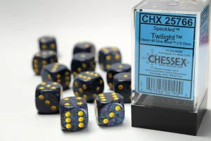 Speckled 16mm d6 with pips Twilight Dice Block (12 dice)