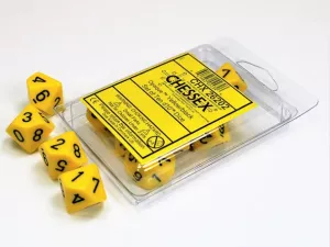 Opaque Polyhedral Ten d10 Set Yellow/black