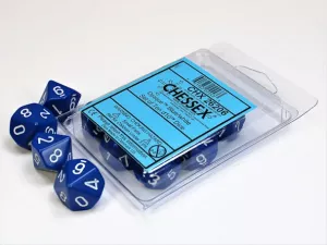 Opaque Polyhedral Ten d10 Set Blue/white
