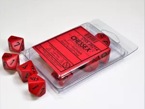 Opaque Polyhedral Ten d10 Set Red/black