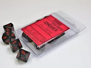 Opaque Polyhedral Ten d10 Set Black/red