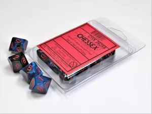 Gemini Black-Starlight w/red Set of Ten d10s